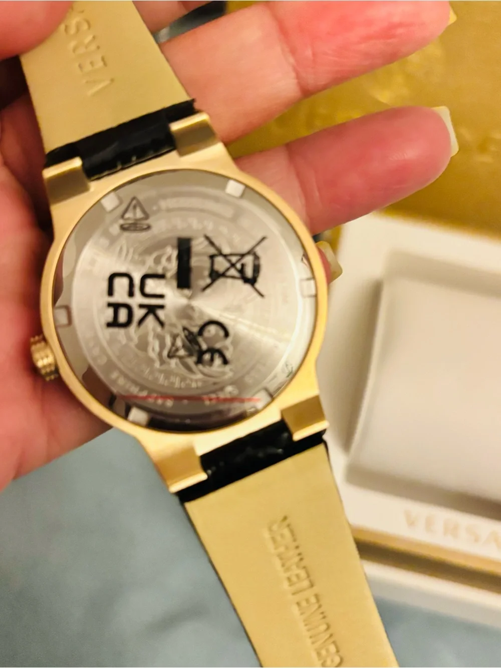 Versace Men's Gold and Black Medusa Motif Watch